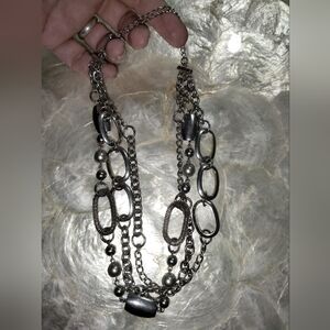 Silver Chain Chunky Necklace